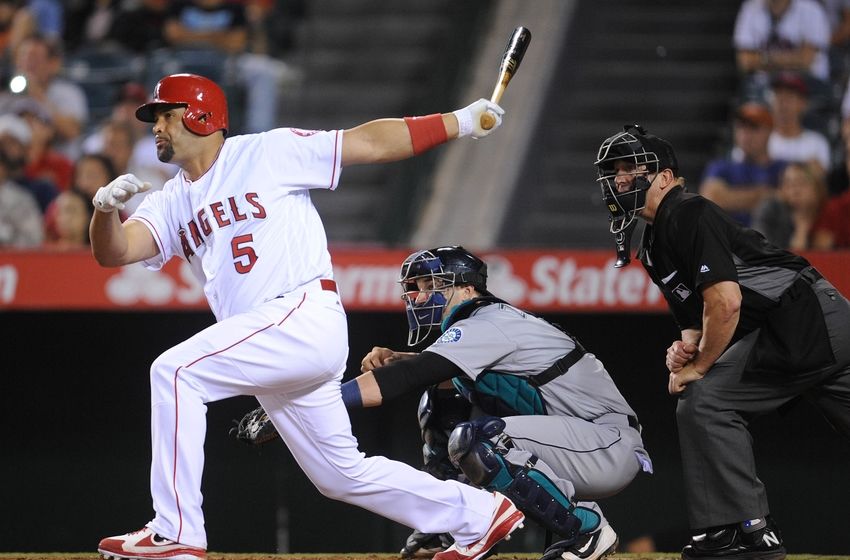 Los Angeles Angels 2017 Round Table Discussion Page 5 August 18 2017 Anaheim Ca Usa Los Angeles Angels Designated Hitter Albert Pujols 5 Hits A Two Run Rbi Double In The Eighth Inning Against Seattle