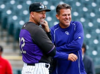 Walt Weiss and Keith Dugger of the Colorado Rockies