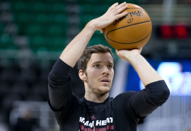 Dec 1, 2016; Salt Lake City, UT, USA; Miami Heat guard Goran Dragic (7) warms up prior to the game against the Utah Jazz at Vivint Smart Home Arena. Mandatory Credit: Russ Isabella-USA TODAY Sports