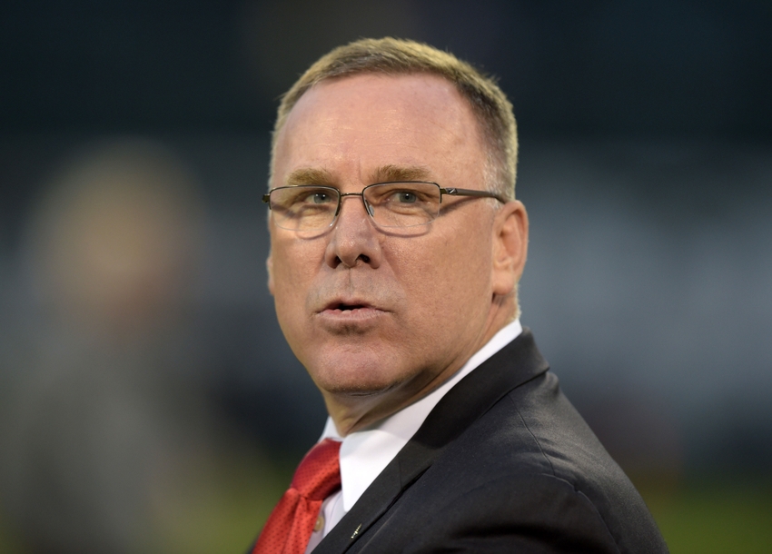 Nov 20, 2014; Oakland, CA, USA; Kansas City Chiefs general manager John Dorsey during the game against the Oakland Raiders at O.co Coliseum. Mandatory Credit: Kirby Lee-USA TODAY Sports
