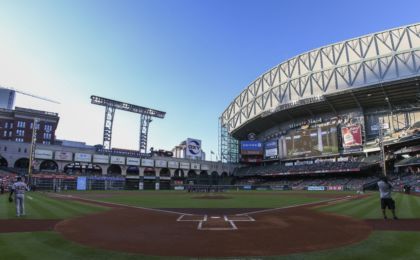 Apr 15, 2016; Houston, TX, USA; General view of Minute Maid Park before a game between the Houston Astros and the Detroit Tigers. Mandatory Credit: Troy Taormina-USA TODAY Sports