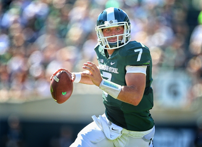 Sep 27, 2014; East Lansing, MI, USA; Michigan State Spartans quarterback Tyler O