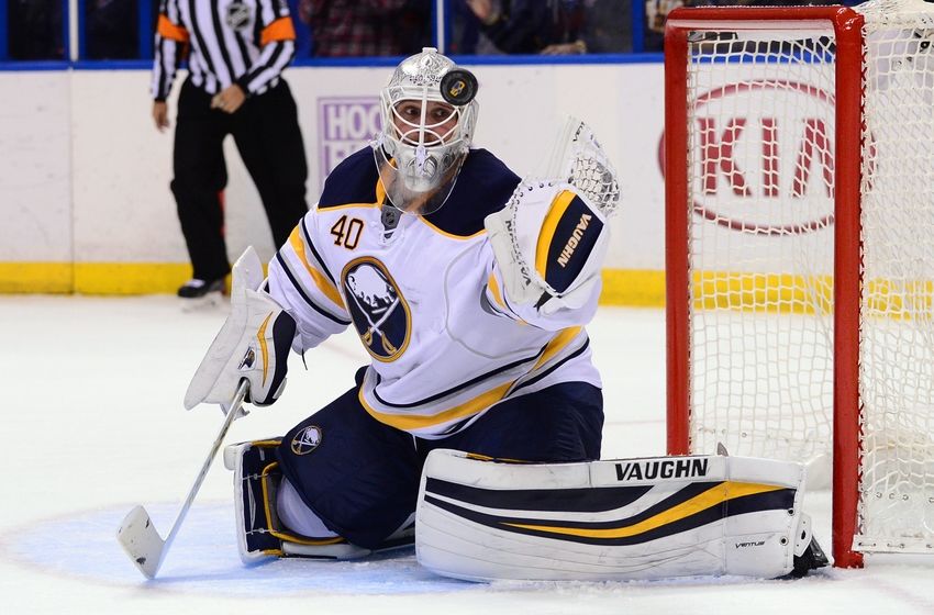 NHL Power Rankings: Buffalo Sabres goalie Robin Lehner (40) defends the net against the St. Louis Blues during the second period at Scottrade Center. Mandatory Credit: Jeff Curry-USA TODAY Sports