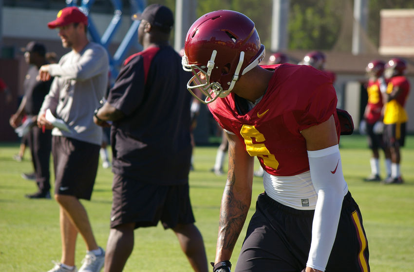 USC wide receiver Michael Pittman during practice at Howard Jones Field.