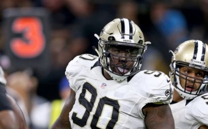 Aug 26, 2016; New Orleans, LA, USA; New Orleans Saints defensive tackle Nick Fairley (90) in the second quarter of the game against the Pittsburgh Steelers at the Mercedes-Benz Superdome. Mandatory Credit: Chuck Cook-USA TODAY Sports
