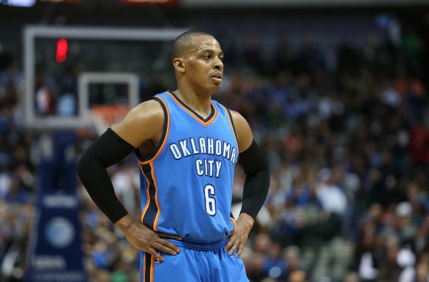 Feb 24, 2016; Dallas, TX, USA; Oklahoma City Thunder guard Randy Foye (6) during the game against the Dallas Mavericks at American Airlines Center. Mandatory Credit: Matthew Emmons-USA TODAY Sports