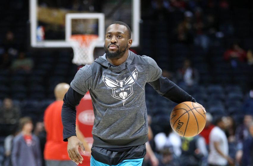 Dec 17, 2016; Atlanta, GA, USA; Charlotte Hornets guard Kemba Walker (15) practices before their game against the Atlanta Hawks at Philips Arena. Mandatory Credit: Jason Getz-USA TODAY Sports