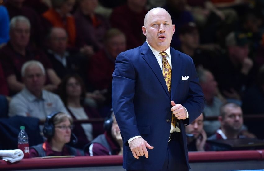 Mar 5, 2016; Blacksburg, VA, USA; Virginia Tech Hokies head coach Buzz Williams looks on in the first half of the game against the Miami Hurricanes at Cassell Coliseum. Virginia Tech defeated Miami 77-62. Mandatory Credit: Michael Shroyer-USA TODAY Sports