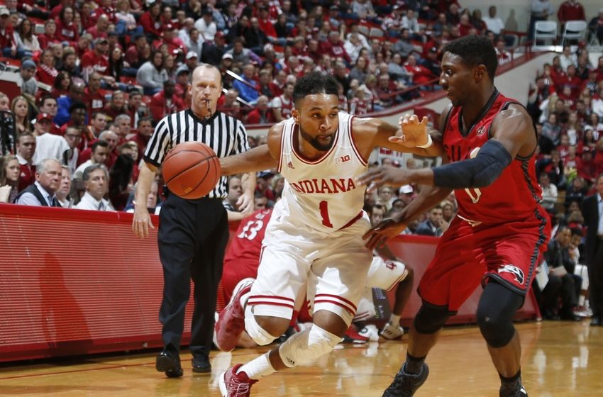 Dec 2, 2016; Bloomington, IN, USA; Indiana Hoosiers guard James Blackmon Jr. (1) drives to the basket against SIU Edwardsville Cougars guard Carlos Anderson (0) at Assembly Hall. Indiana defeated SIU Edwardsville 83-60. Mandatory Credit: Brian Spurlock-USA TODAY Sports