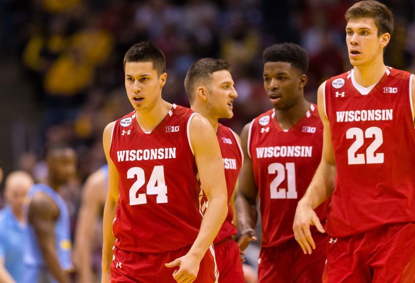 Dec 10, 2016; Milwaukee, WI, USA; Wisconsin Badgers guard Bronson Koenig (24) during the game against the Marquette Golden Eagles at BMO Harris Bradley Center. Wisconsin won 93-84. Mandatory Credit: Jeff Hanisch-USA TODAY Sports