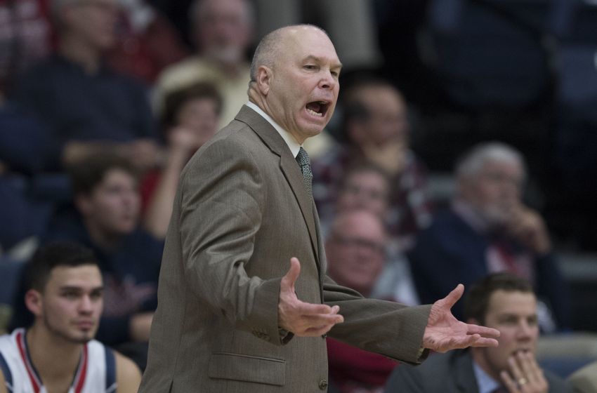 December 8, 2016; Moraga, CA, USA; Saint Mary's Gaels head coach Randy Bennett instructs against the UT Arlington Mavericks during the second half at McKeon Pavilion. The Mavericks defeated the Gaels 65-51. Mandatory Credit: Kyle Terada-USA TODAY Sports
