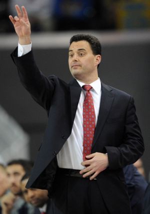 January 7, 2016; Los Angeles, CA, USA; Arizona Wildcats head coach Sean Miller watches game action against UCLA Bruins during the first half at Pauley Pavilion. Mandatory Credit: Gary A. Vasquez-USA TODAY Sports