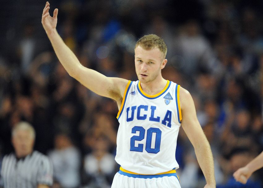 December 10, 2016; Los Angeles, CA, USA; UCLA Bruins guard Bryce Alford (20) reacts after a scoring play against the Michigan Wolverines during the second half at Pauley Pavilion. Mandatory Credit: Gary A. Vasquez-USA TODAY Sports