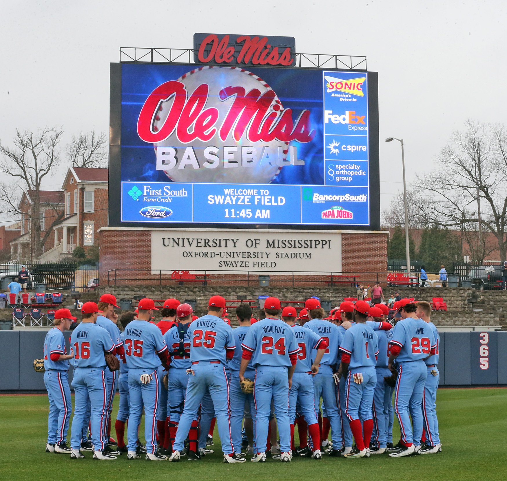 Ole Miss Baseball and "Powder Blue" uniforms in pictures