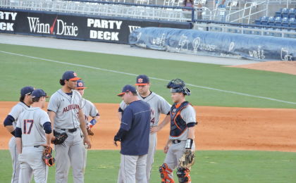 Meeting on mound with Rodriguez