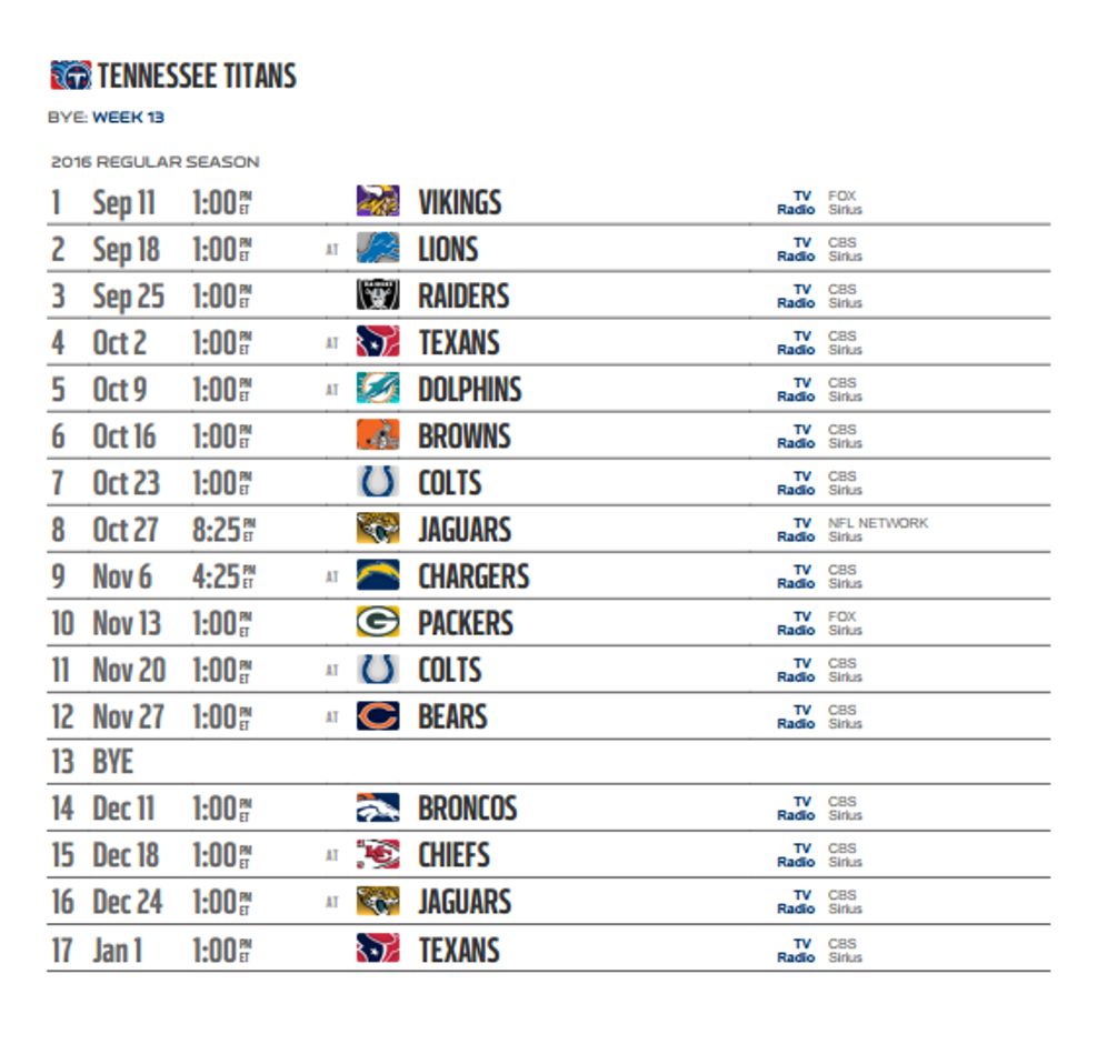 Printable 2016 2017 Houston Texans Schedule | 2017-2018 ...