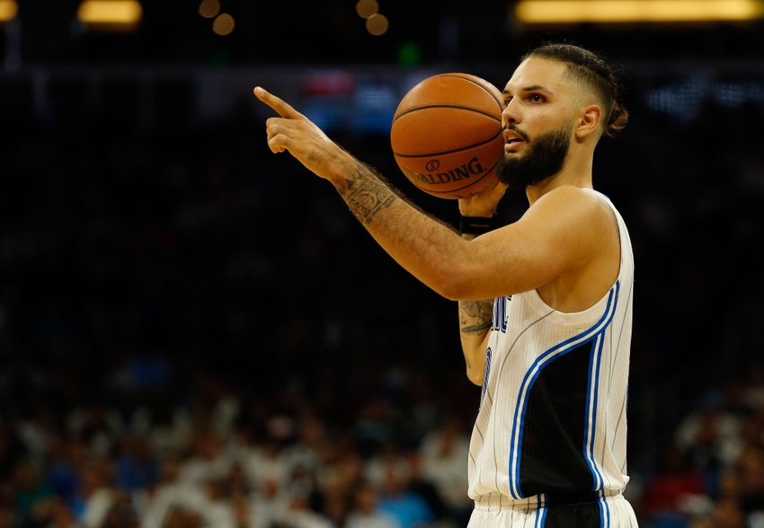 Oct 26, 2016; Orlando, FL, USA; Orlando Magic guard Evan Fournier (10) during the second half at Amway Center. Miami Heat defeated the Orlando Magic 108-96. Mandatory Credit: Kim Klement-USA TODAY Sports