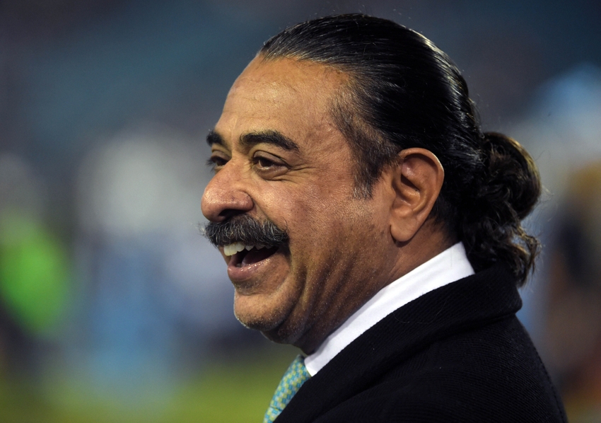 Nov 19, 2015; Jacksonville, FL, USA; Jacksonville Jaguars owner Shahid Khan before an NFL football game against the Tennessee Titans at EverBank Field. Mandatory Credit: Kirby Lee-USA TODAY Sports