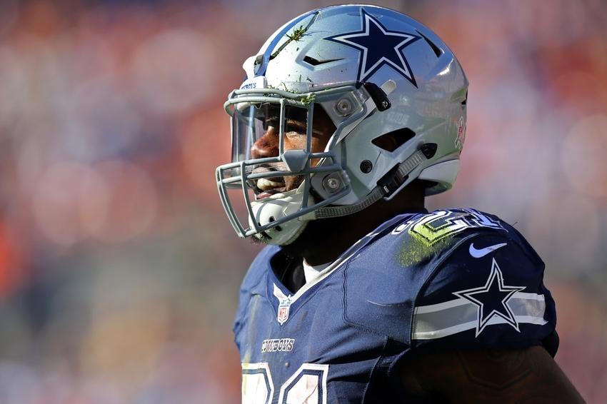 Nov 6, 2016; Cleveland, OH, USA; Dallas Cowboys running back Ezekiel Elliott (21) looks on from the field against the Cleveland Browns in the first half at FirstEnergy Stadium. Mandatory Credit: Aaron Doster-USA TODAY Sports