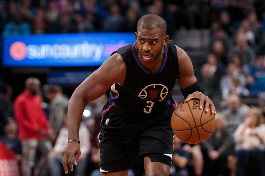 Nov 12, 2016; Minneapolis, MN, USA; Los Angeles Clippers guard Chris Paul (3) dribbles in the first quarter against the Minnesota Timberwolves at Target Center. Mandatory Credit: Brad Rempel-USA TODAY Sports