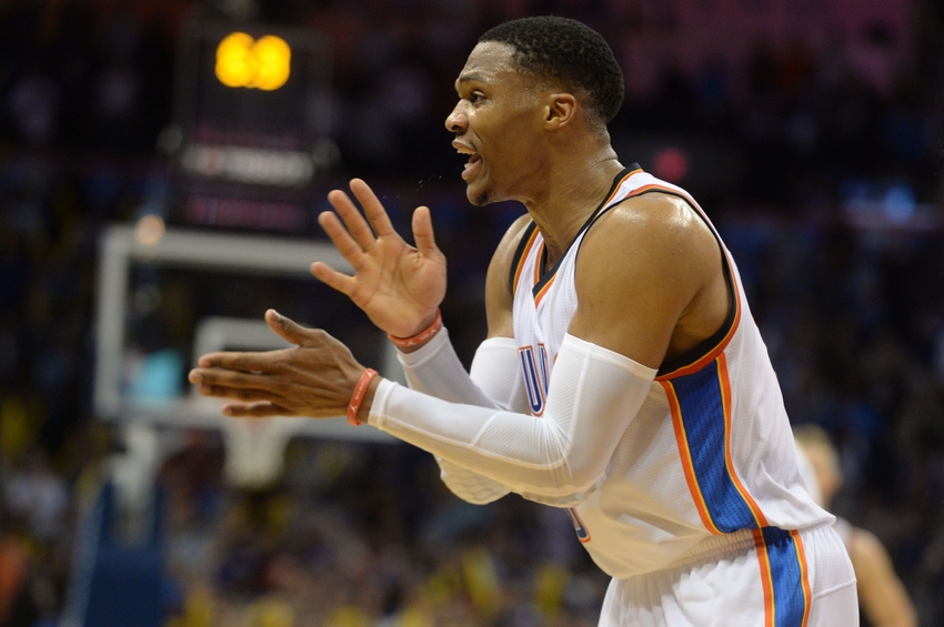 Oklahoma City Thunder guard Russell Westbrook (0) is in action tonight and one of my FanDuel daily picks. Mandatory Credit: Mark D. Smith-USA TODAY Sports