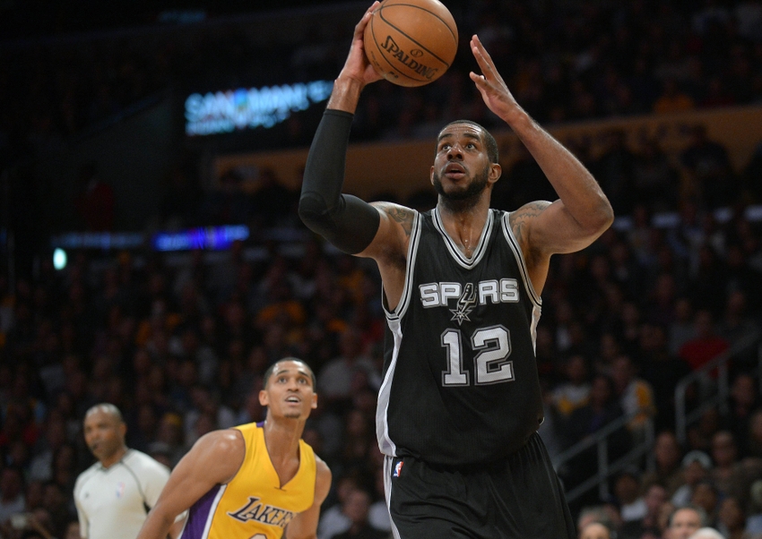 San Antonio Spurs forward LaMarcus Aldridge (12) is in my DraftKings daily picks for today. Mandatory Credit: Gary A. Vasquez-USA TODAY Sports