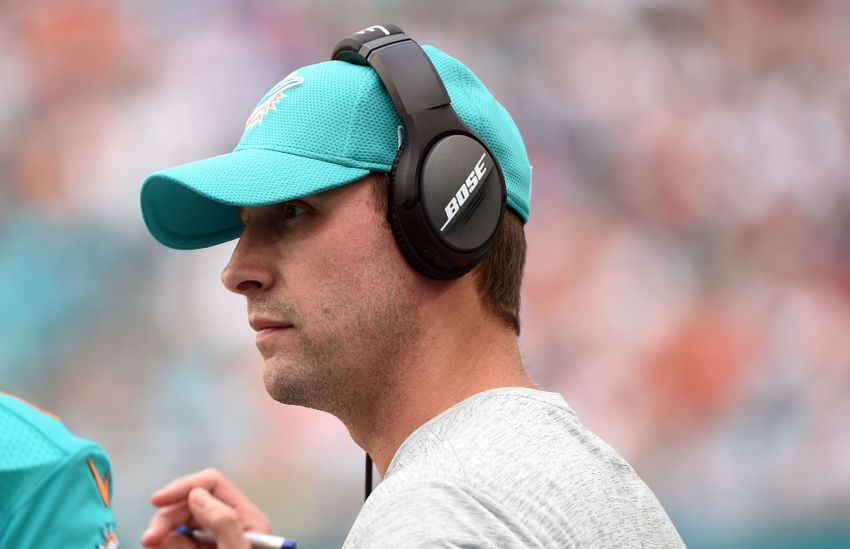 Jan 1, 2017; Miami Gardens, FL, USA; Miami Dolphins head coach Adam Gase on the sideline during the second half against the New England Patriots at Hard Rock Stadium. Mandatory Credit: Steve Mitchell-USA TODAY Sports