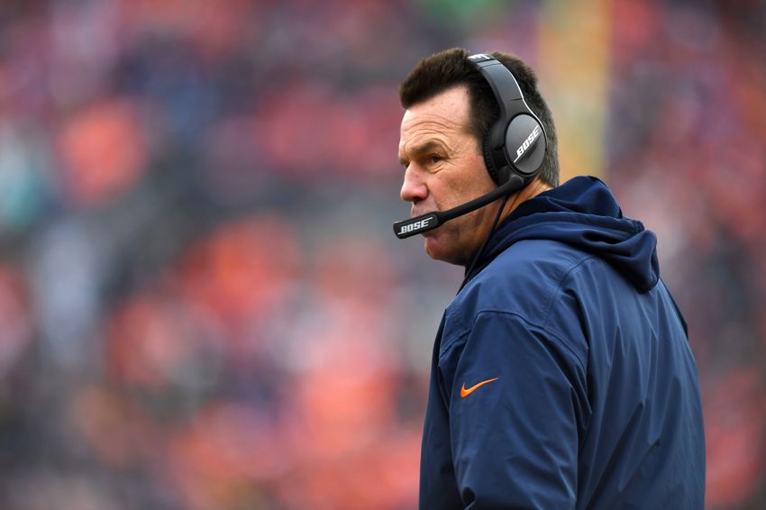 Jan 1, 2017; Denver, CO, USA; Denver Broncos head coach Gary Kubiak on the sidelines in the first half against the Oakland Raiders at Sports Authority Field. Mandatory Credit: Ron Chenoy-USA TODAY Sports