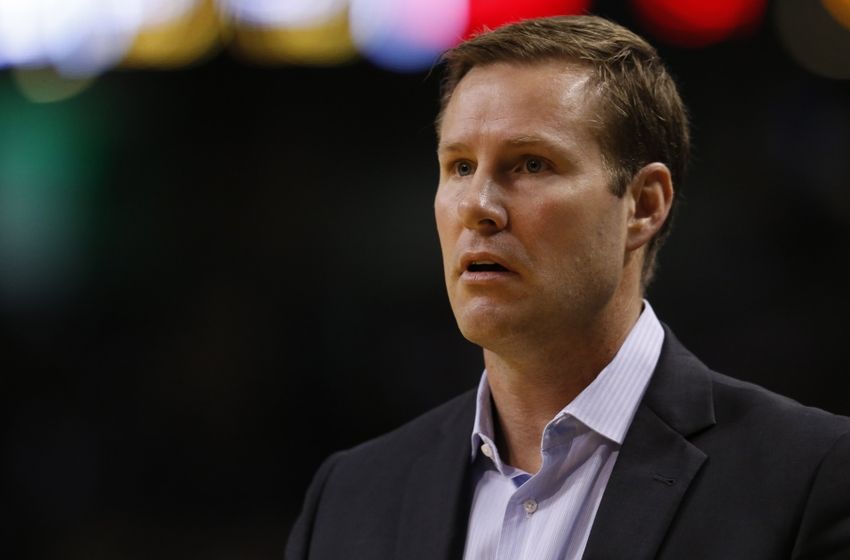 Nov 2, 2016; Boston, MA, USA; Chicago Bulls head coach Fred Hoiberg on the side line during the second quarter against the Boston Celtics at TD Garden. Mandatory Credit: Greg M. Cooper-USA TODAY Sports