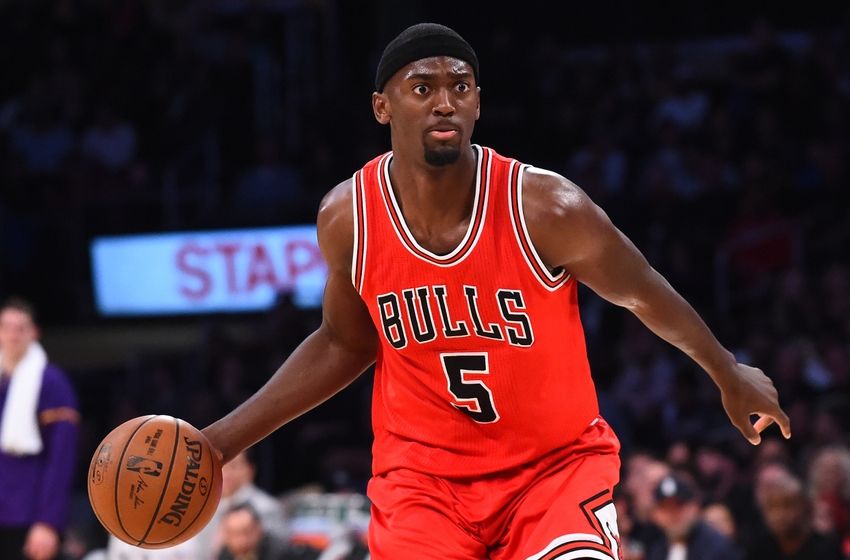 Nov 20, 2016; Los Angeles, CA, USA; Chicago Bulls forward Bobby Portis (5) in the first half of the game against the Los Angeles Lakers at Staples Center. Mandatory Credit: Jayne Kamin-Oncea-USA TODAY Sports