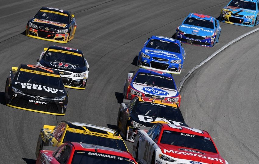Sep 18, 2016; Joliet, IL, USA; Sprint Cup Series driver Martin Truex Jr. (78) during the Teenage Mutant Ninja Turtles 400 at Chicagoland Speedway. Mandatory Credit: Mike DiNovo-USA TODAY Sports