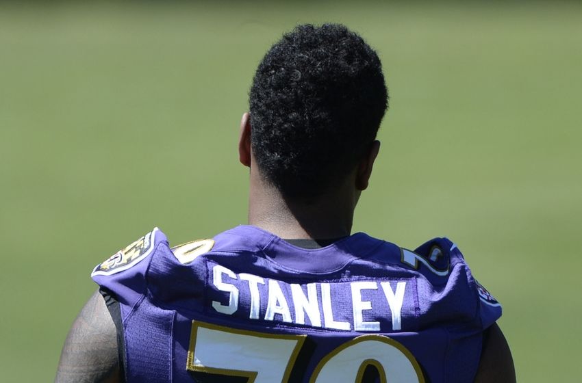 Jun 14, 2016; Baltimore, MD, USA; Baltimore Ravens tackle Ronnie Stanley (79) stands on the field during the first day of minicamp sessions at Under Armour Performance Center. Mandatory Credit: Tommy Gilligan-USA TODAY Sports