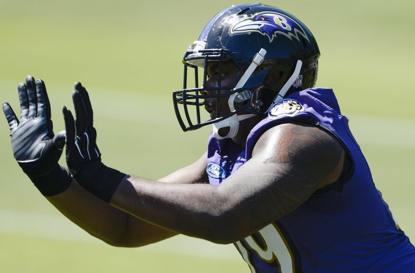 Jun 14, 2016; Baltimore, MD, USA; Baltimore Ravens tackle Ronnie Stanley (79) sets up to block during the first day of minicamp sessions at Under Armour Performance Center. Mandatory Credit: Tommy Gilligan-USA TODAY Sports