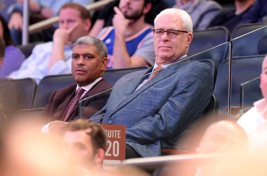Nov 9, 2016; New York, NY, USA; New York Knicks general manager Phil Jackson watches during the third quarter between the New York Knicks and the Brooklyn Nets at Madison Square Garden. Mandatory Credit: Brad Penner-USA TODAY Sports