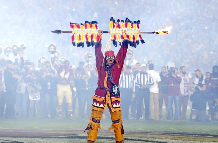 Nov 26, 2016; Tallahassee, FL, USA; Florida State Seminoles Chief Osceola holds his spear above his head before the game against the Florida Gators at Doak Campbell Stadium. Mandatory Credit: Melina Vastola-USA TODAY Sports