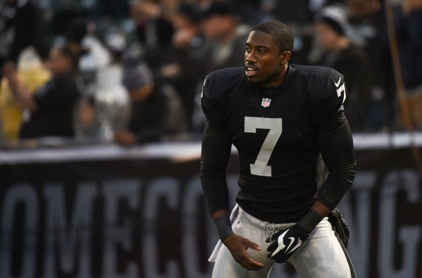 November 20, 2014; Oakland, CA, USA; Oakland Raiders punter Marquette King (7) before the game against the Kansas City Chiefs at O.co Coliseum. The Raiders defeated the Chiefs 24-20. Mandatory Credit: Kyle Terada-USA TODAY Sports