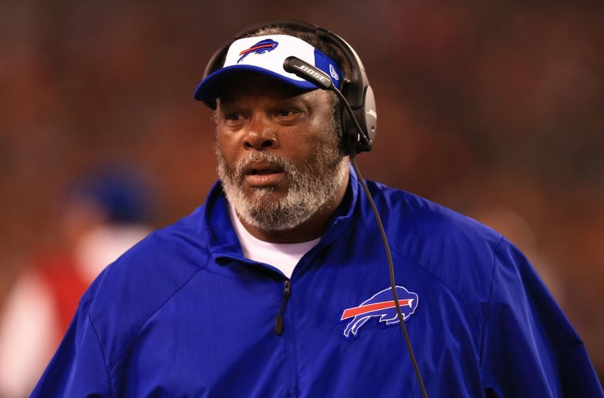 Aug 20, 2015; Cleveland, OH, USA; Buffalo Bills defensive backs coach Donnie Henderson during the game against the Cleveland Browns at FirstEnergy Stadium. Mandatory Credit: Andrew Weber-USA TODAY Sports