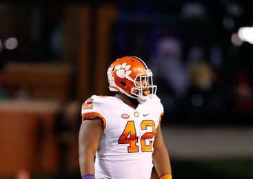 Nov 19, 2016; Winston-Salem, NC, USA; Clemson Tigers defensive lineman Christian Wilkins (42) stands on the field during the game against the Wake Forest Demon Deacons at BB&T Field. Clemson defeated Wake 35-13. Mandatory Credit: Jeremy Brevard-USA TODAY Sports