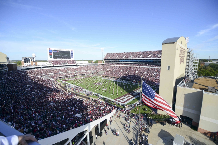 Nov 14, 2015; Starkville, MS, USA; Fans fill Davis Wade Stadium before the game against the Mississippi State Bulldogs and the Alabama Crimson Tide. Mandatory Credit: Matt Bush-USA TODAY Sports