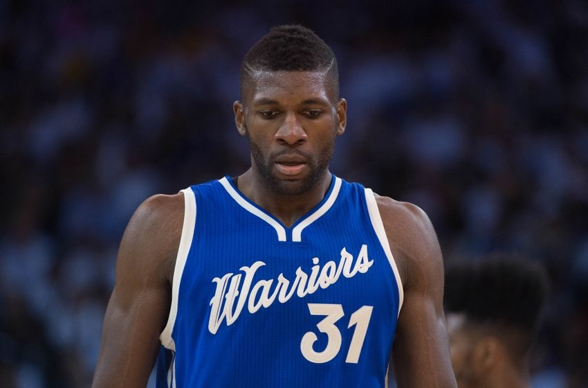 December 25, 2015; Oakland, CA, USA; Golden State Warriors center Festus Ezeli (31) during the fourth quarter in a NBA basketball game on Christmas against the Cleveland Cavaliers at Oracle Arena. The Warriors defeated the Cavaliers 89-83. Mandatory Credit: Kyle Terada-USA TODAY Sports