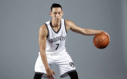 Sep 26, 2016; Brooklyn, NY, USA; Brooklyn Nets guard Jeremy Lin (7) poses for a portrait during media day at HSS Training Center. Mandatory Credit: Nicole Sweet-USA TODAY Sports