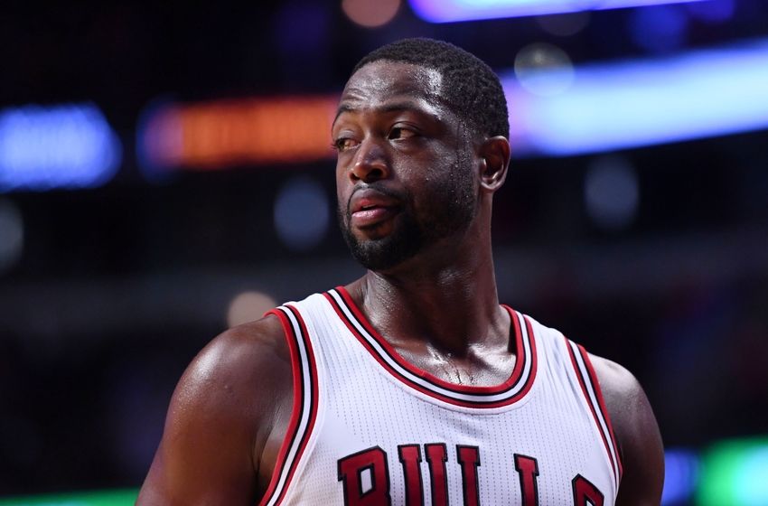 Oct 8, 2016; Chicago, IL, USA; Chicago Bulls guard Dwyane Wade (3) reacts during the second half against the Indiana Pacers at the United Center. Mandatory Credit: Mike DiNovo-USA TODAY Sports