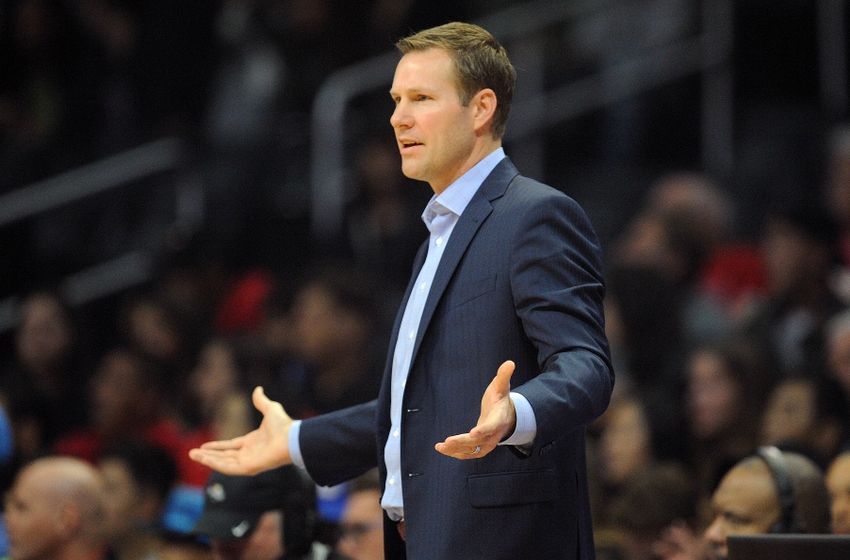 November 19, 2016; Los Angeles, CA, USA; Chicago Bulls head coach Fred Hoiberg watches game action against the Los Angeles Clippers during the first half at Staples Center. Mandatory Credit: Gary A. Vasquez-USA TODAY Sports