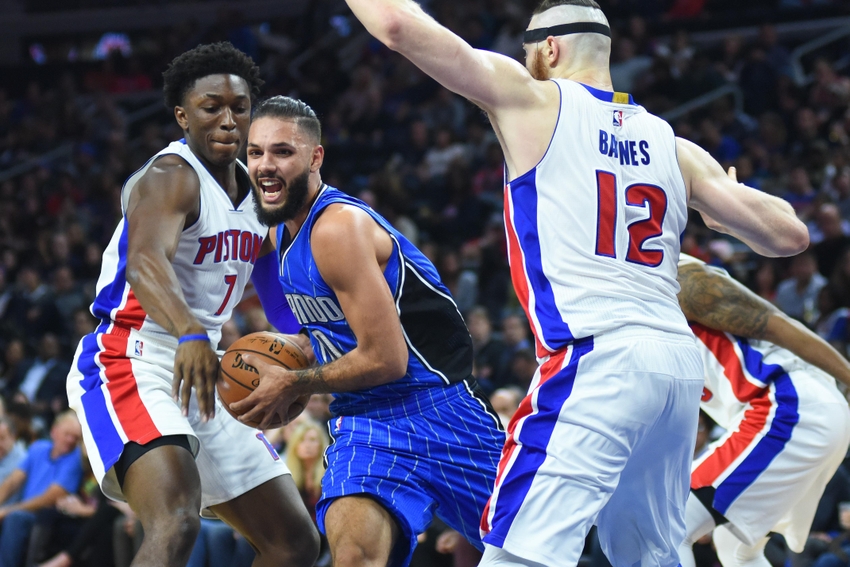 Evan Fournier, Orlando Magic, Aron Baynes, Detroit Pistons