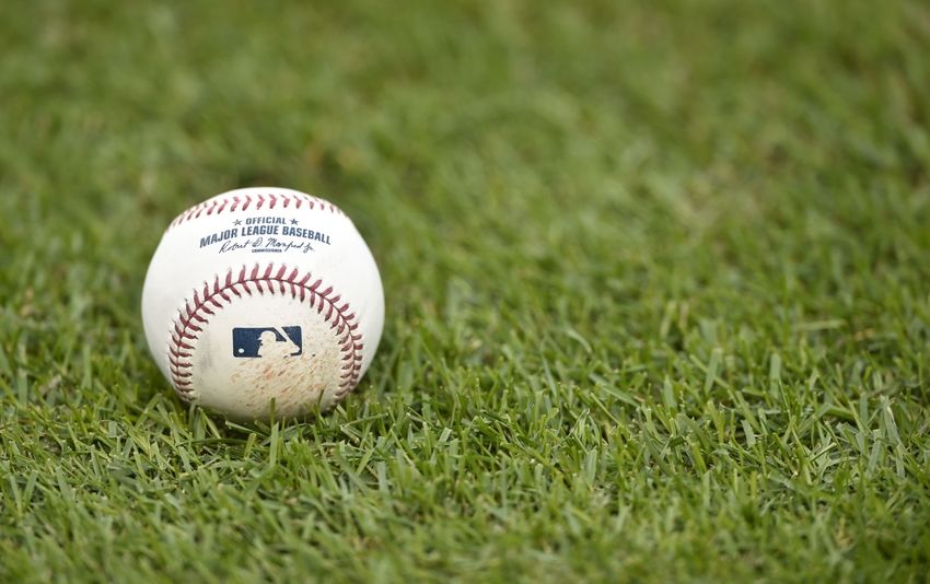 Oct 24, 2016; Cleveland, OH, USA; A general view of a Major League baseball during work out day prior to the start of the 2016 World Series at Progressive Field. Mandatory Credit: David Richard-USA TODAY Sports