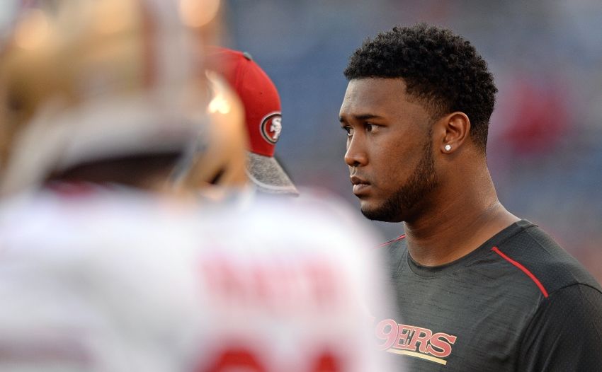 Sep 1, 2016; San Diego, CA, USA; 49ers defensive end DeForest Buckner (99) looks on before the game against the San Diego Chargers at Qualcomm Stadium. Mandatory Credit: Jake Roth-USA TODAY Sports