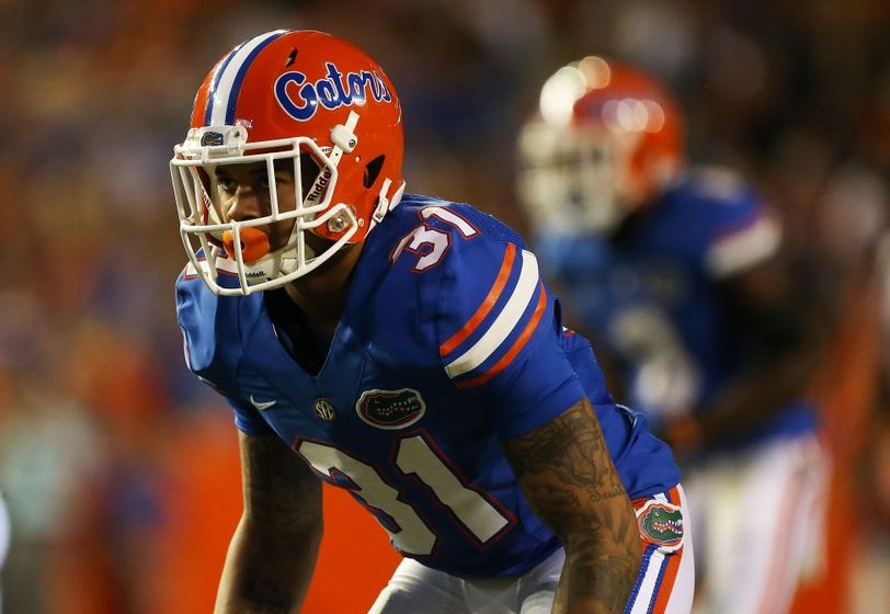 Apr 8, 2016; Gainesville, FL, USA; Florida Gators defensive back Jalen Tabor (31) looks on in the third quarter during the Orange and Blue game at Ben Hill Griffin Stadium. Blue won 38-6. Mandatory Credit: Logan Bowles-USA TODAY Sports