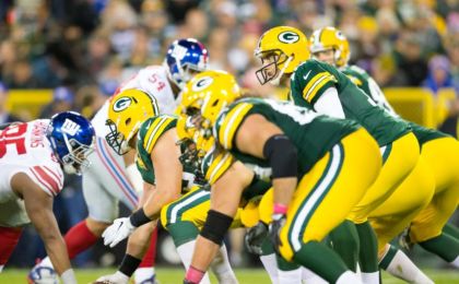 Green Bay Packers quarterback Aaron Rodgers during the game against the New York Giants at Lambeau Field. Green Bay won 23-16. Jeff Hanisch-USA TODAY Sports