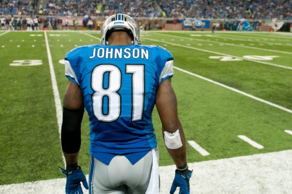 Nov 27, 2014; Detroit, MI, USA; Detroit Lions wide receiver Calvin Johnson (81) during the third quarter against the Chicago Bears at Ford Field. Detroit won 34-17. Mandatory Credit: Tim Fuller-USA TODAY Sports