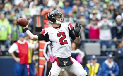 Oct 16, 2016; Seattle, WA, USA; Atlanta Falcons quarterback Matt Ryan (2) passes against the Seattle Seahawks during the third quarter at CenturyLink Field. Mandatory Credit: Joe Nicholson-USA TODAY Sports
